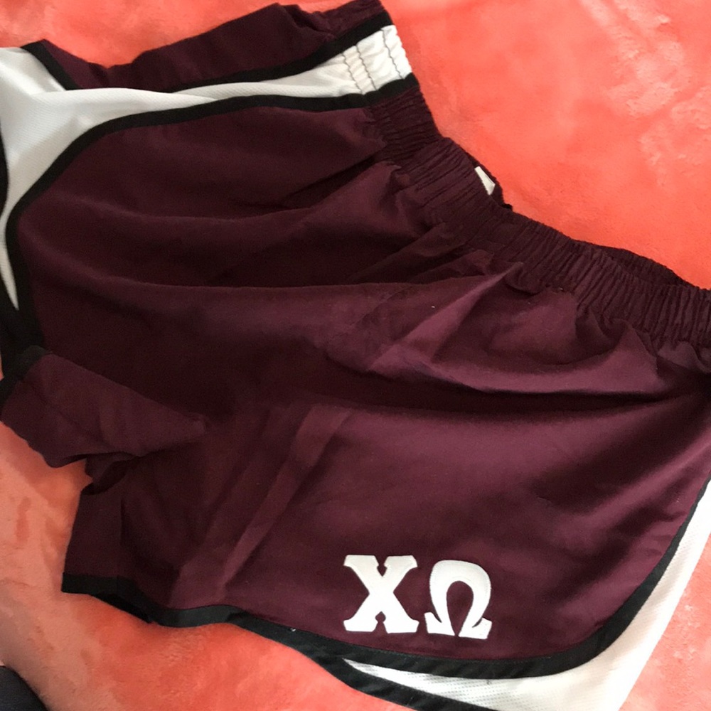 Maroon Chi Omega shorts